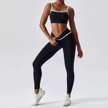 Dikişsiz Kadın Yoga Seti Egzersiz Gömlek spor pantolonları Sutyen Spor Takım Elbise fitness şortu Elbise Yüksek Bel Koşu Tayt spor setleri
