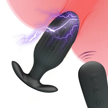 Elektrik Çarpması Anal Plug Vibratör prostat masaj aleti Erkek Kablosuz Uzaktan Anal Vibratör Butt Plug Anüs Dilatör Anal Seks Oyuncak