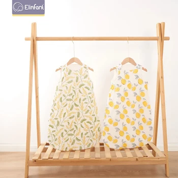 Elinfant Kolsuz Yumuşak Yenidoğan Bebek Uyku Tulumu Bambu Pamuk Sıcak Giyilebilir Battaniye Kış Baskı Yelek uyku tulumu