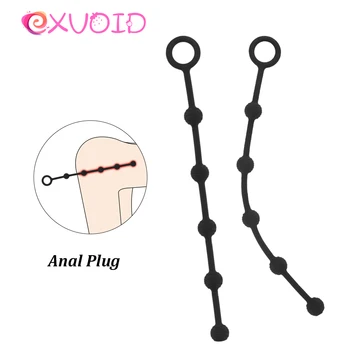 EXVOID Silikon Uzun Çekme Anal Boncuk Seks Shop Anal Seks Oyuncakları Kadın Erkek Anal Plug anal dildo Yetişkin Ürünleri prostat masaj aleti
