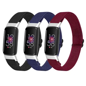 eıEuuk Ayarlanabilir Elastik saat kayışı ile Uyumlu Fitbit Luxe / Luxe SE Smartwatch, nefes Naylon Döngü Kumaş Spor Bantları