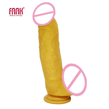 FAAK büyük gerçekçi yapay penis silikon altın penis vantuz temizle gemi vajina teşvik kadın masturbator anal plug