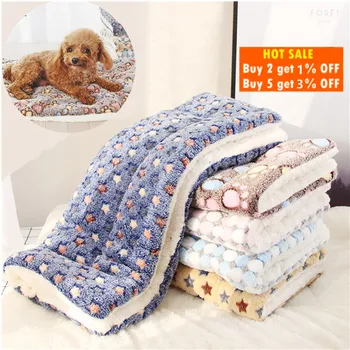 Flanel Battaniye Pet köpek yatağı Kedi Yatak Kalınlaşmış Yumuşak Köpek Teddy Chihuahua Ev Halı Sıcak Uyku Pedi Malzemeleri