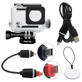 GoPro Konut için Şarj Edilebilir su geçirmez muhafaza GoPro Hero 4 Hero 3 + 3 Dış Spor Kamera Sualtı Şarj Cihazı
