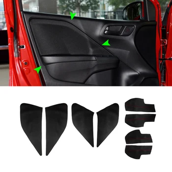 Honda City 2015 2016 2017 için 4 ADET Araba Mikrofiber Deri Kapı Kolu Paneli Kol Dayama Kapağı Trim