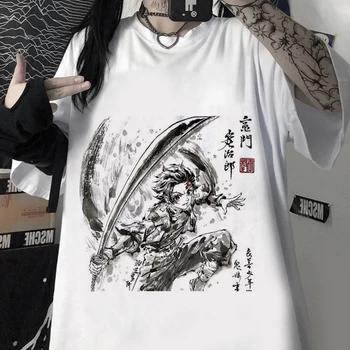 Iblis avcısı Baskı Kadın T Shirt Harajuku Yaz kısa kollu tişörtler Moda Kadın Bluzlar 2022 Streetwear Y2k Giysileri Üstleri