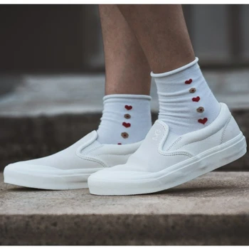 Joiints Beyaz Slip-on ayakkabılar Unisex Rahat Giyen rahat ayakkabılar Süet Satış