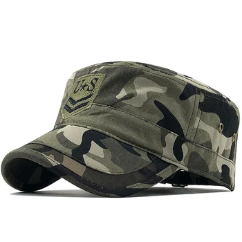Kamuflaj beyzbol şapkası Erkekler / Taktik ABD Ordusu / Marines / Donanma / Kap Kamyon Şoförü Düz Kapaklar Erkekler beyzbol kamuflajı Kap Kemikleri Snapback Gorras