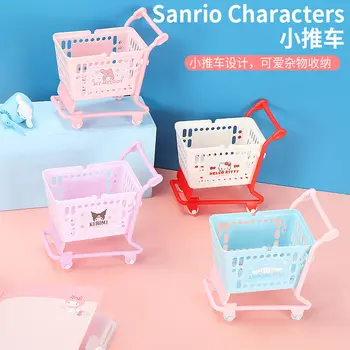 Kawaii Sanrioed Anime Karikatür serisi HelloKitty sevimli Moda yaratıcı masaüstü arabası çeşitli eşyalar düzenli saklama kutusu Model Oyuncak Hediye