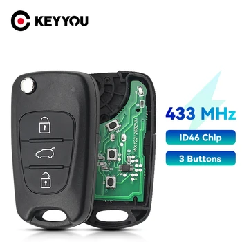 KEYYOU 3 Düğmeler uzaktan kumandalı anahtar Hyundai 2011-2013 İçin YF Sonata Fob 433MHz ID46 Çip Araba Oto Araç Alarm Anahtarı
