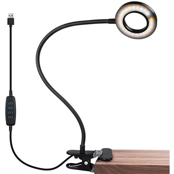 Klip LED Halka ışık USB Okuma 3 Renk Modu İle 360 ° Esnek Gooseneck Kelepçe Selfie halka ışık Dizüstü Bilgisayar İçin Video Konferans