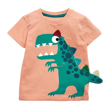 Küçük maven yazlık t-shirt Bebek Erkek Karikatür Dinozor pamuklu üst giyim Güzel ve Yumuşak Konfor Çocuklar için 2-7 yıl