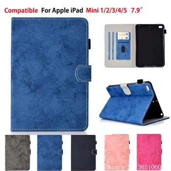 Kılıf Apple iPad Mini5 Mini 1 2 3 4 5 2019 7.9 inç Kapak Funda Tablet Silikon PU Deri Kabuk için iPad Mini2 Mini3 Mini4