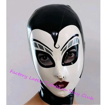 Lateks Cosplay Maske Açık Gözler Ağız Burun Düzeltir Maskesi Fetiş Kauçuk Hood Özelleştirilmiş Cadılar Bayramı Kostümleri Kadınlar için