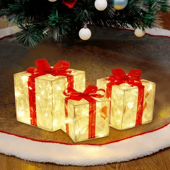 Led peri ışıkları Parlayan Hediye Kutusu Dize Tatil Açık noel çelengi Düğün Parti Dekorasyon Noel Glow Süs