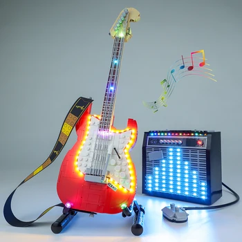 Led ışık Seti 21329 Fikirleri Çamurluk Gitar Modeli Eğitim Oyuncaklar Çocuklar Doğum Günü Yılbaşı Hediyeleri (Dahil Değildir Yapı Taşları)