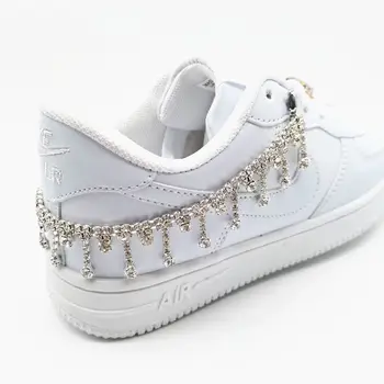 Lüks moda ayakkabı Dantel Takılar Sneakers DIY Parlak Ayakkabı Zinciri Süslemeleri Kristal Rhinestone Aksesuarları Halhal Zincirleri