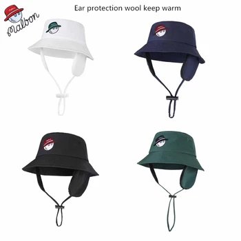 Malbon Golf Yeni Kış kulak koruyucu Yün Sıcak Tutmak Şapka Golf Kap erkek Kap Golf Malzemeleri Balıkçı Şapka Unisex Golf Şapka Kadın