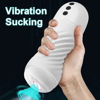 Masturbator Erkekler için Otomatik Oral Seks Emme Makinesi Vajina Oral Pussy Yalama Vibratör Elektrikli Spiral Vakum Dönen Seks Oyuncak