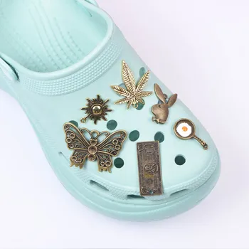 Metal Croc Ayakkabı Takılar Antik Bronz Gümüş Renk DIY El Yapımı Süslemeleri Toka Çocuklar Yetişkinler Kızlar İçin