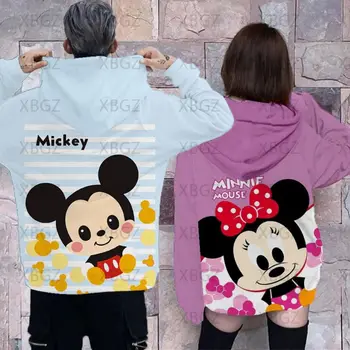 Mickey kadın Kazak Disney Kadın Hoodies Moda erkek Üst Çift Kıyafet Tişörtü çocuk Hoodie Baskı Giyim Y2k