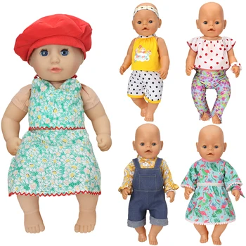 Mini Bebek giysileri 43-45cm Oyuncaklar yeni doğan bebek ve amerikan oyuncak bebek Moda askı etek, askı takım elbise Kız hediye