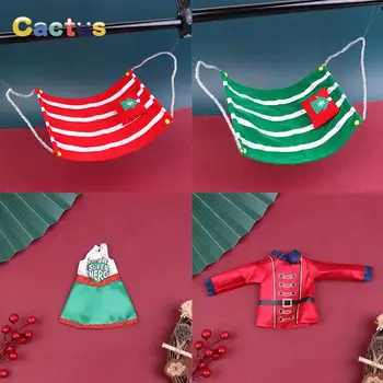 Mini Noel Kitaplık Elf oyuncak bebek giysileri Asılı Sandalye Bebek Elf Giysileri Noel Kostüm
