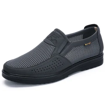 Moda 2022 Yeni Erkek Spor Ayakkabı Büyük Boy 38-48 Yumuşak Hafif Nefes Slip-On Flats Yaz Ayakkabı Erkekler Rahat Örgü ayakkabı