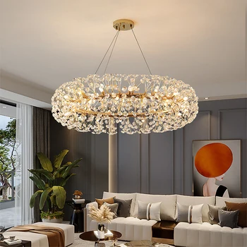 Modern K9 kristal avize oturma odası yemek odası ışık LED avize yatak odası lüks kristal ışık Cafe Bar aydınlatma
