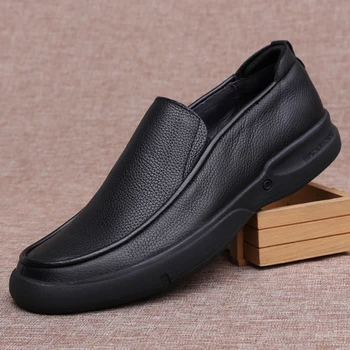 Monstceler Marka erkek hakiki deri ayakkabı İngiliz Tarzı Eğlence makosen ayakkabı Yumuşak Alt Aşınmaya dayanıklı rahat ayakkabılar