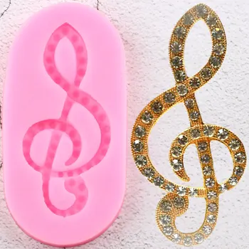 Müzik Notu Silikon Kalıplar Kek Topper Fondan Kek Dekorasyon Araçları Takı Reçine Kil Kalıp Şeker Çikolata Gumpaste Kalıpları