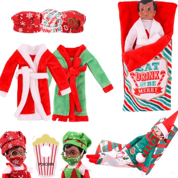 Noel Büyük Elf Aksesuarları Pijama Uyku Tulumu Göz Maskesi Ceket Pelerin Kawaii Kardan Adam Noel Ağacı Kıyafet oyuncak bebek giysileri Oyuncaklar