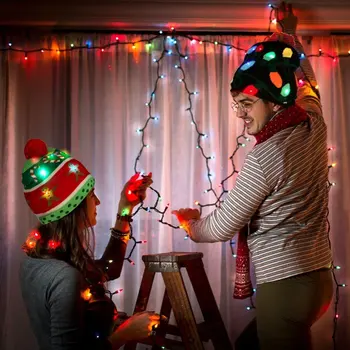 Noel Şapka Tema LED Kasketleri Light Up Aydınlatmak Sıcak Noel Baba Geyikler Kar Şapka Çocuklar Yetişkinler İçin Yeni Yıl Dekor 2023 Hediyeler