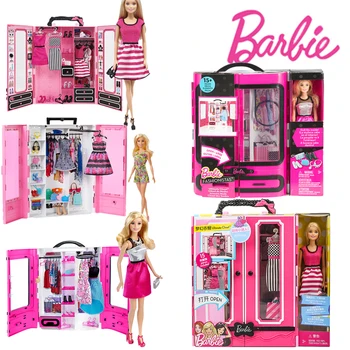 Orijinal Barbie GBK12 DTM58 Marka Rüya Dolap Ultimate Dolap Pop Güzel Rok Aksesuarları Giyinmek çocuk oyuncağı doğum günü hediyesi