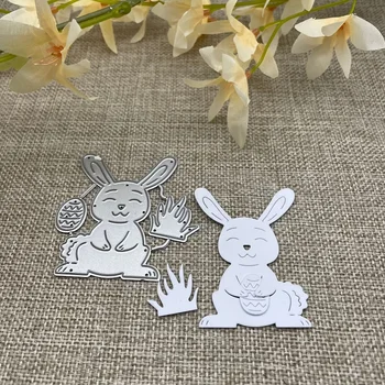 Paskalya tavşanı yumurta Metal Kesme Ölür Şablonlar İçin DIY Scrapbooking Dekoratif Kabartma El Sanatları Kalıp Kesme Şablonu Kalıp