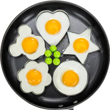 Paslanmaz Çelik 5 Stilleri Kızarmış Yumurta Gözleme Şekillendirici Omlet kalıp Kızartma Yumurta Pişirme Araçları Mutfak Aksesuarları Gadget Yüzükler