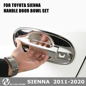 Paslanmaz Çelik Araba Kapı Kolu Kapağı Toyota Sienna 2011-2020 İçin 2019 2018 2017 2016 Trim Sticker Aksesuarları