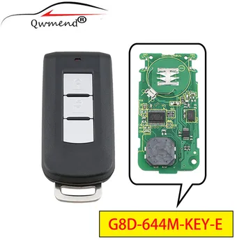 QWMEND G8D-644M-KEY-E 2 Düğmeler Akıllı Araba Anahtarı Mitsubishi Lancer Outlander ASX için 433MHz PCF7952 Çip ID46 Araba Uzaktan Anahtar