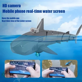 RC App Köpekbalığı Hayvanlar Oyuncaklar Kamera HD Wifi Fpv Su Geçirmez Simülasyon Modeli Elektrikli Denizaltı Balık Robot Makinesi Oyuncaklar boys için