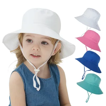 Ruoshui Çocuk Yaz Kova Şapka Erkek Kız Plaj Açık Kapaklar Güneş koruma şapkaları Bebek Karikatür Bebek UV koruma kapakları
