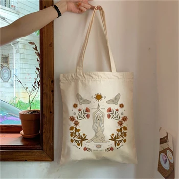 Sanat baskılı alışveriş çantası alışveriş çantası bolso bolsas de tela geri dönüşüm çantası alışveriş çantası katlanabilir dize sac cabas dokuma kapmak
