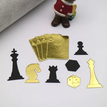 Scrapbooking Kesme Ölür Chessman Poker Kağıt Kart Yapımı Aracı Kabartma DIY Karalama Defteri Albümü Tebrik Kartı Zanaat Kalıp Kesim
