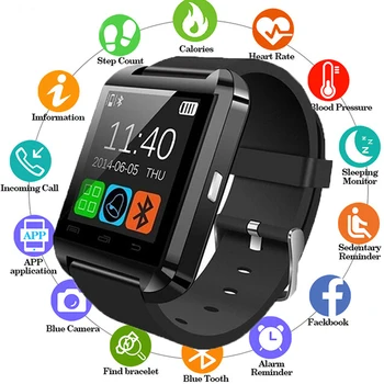 Smartwatch Bluetooth akıllı saat U8 iPhone IOS Android Akıllı Telefon İçin Aşınma Saat Giyilebilir Cihaz Smartwatch PK GT08 DZ09 A1