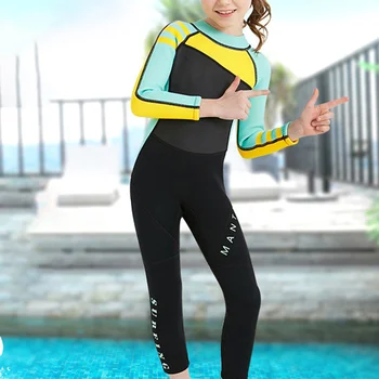 Sıcak çocuk Mayo Sörf Güneş Koruma Uzun Kollu Dalış Giyim Dalış Mayo Çocuklar için Uzun Kollu Parçası