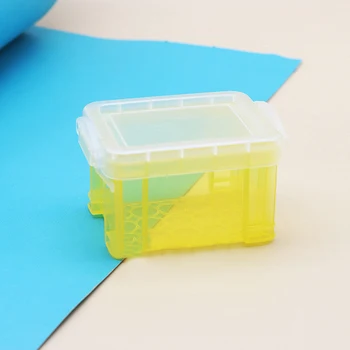 Sıcak！Bebek Evi Minyatür Plastik Şeffaf Mini Mandallama Kare saklama kutusu Oyun Evi Oyuncaklar Kapaklı Çoklu Renk Seçenekleri