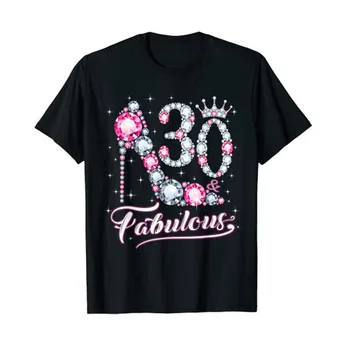 T Bayanlar için 30 & ve Muhteşem 1992 30-Yıl-Eski Kıyafetler-Gömlek Girly Pembe Yüksek Topuk Ayakkabı Taç 30 Doğum günü Hediyeleri Kadınlar Tees