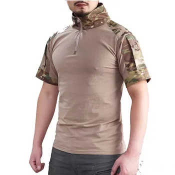 Taktik T-Shirt Erkek Açık Askeri Tee Hızlı Kuru Kısa Kollu Gömlek Yürüyüş Avcılık Ordu Savaş Erkek Giyim Nefes