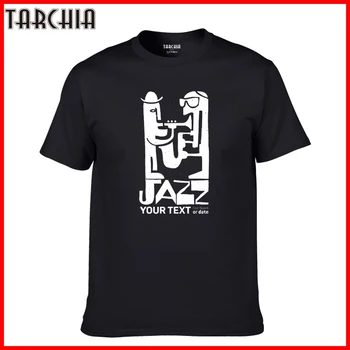 TARCHIA 2021 T Shirt Artı Serin Caz Posteri Trompet Saksafon Pamuk Tees Erkek t-shirt Homme Rahat Yeni Erkek Kısa Kollu