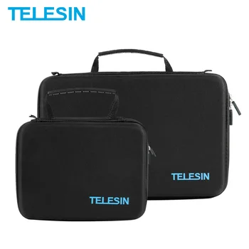 TELESIN M / L Boyutu Taşınabilir Taşıma saklama çantası GoPro Hero 10 9 8 7 6 5 4 SJCAM SJ4000 İçin ınsta360 XiaoYi 4K + Kamera Kolu Çanta