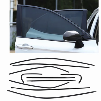 Toyota Camry için 8th 2018-2022 Araba Pencere ayar kapağı Titanyum Siyah Paslanmaz Çelik Dekor sızdırmazlık bandı Su Kalkanı Weatherstrips